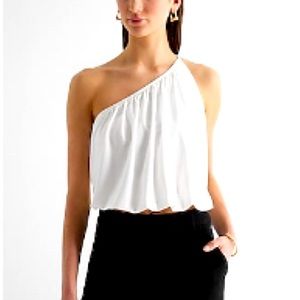 🩵Skimming One Shoulder Drapped Tank